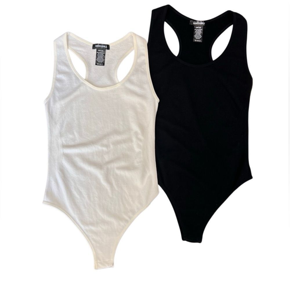 Soho set of Bodysuit’s Black White One Size